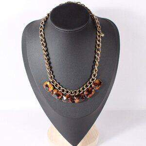 Chico's Faux Tortoise Shell Gold Tone Necklace